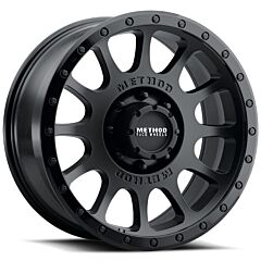 (Black Friday Sale) 18x9 Method Race MR305 NV Matte Black w/ Gloss Black Lip 8x6.5/165 18mm