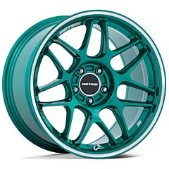 Staggered Full Set: Motegi MR158 Hokkaido Green w/ Machined Lip