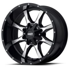 (Clearance - No Returns) 22x12 Moto Metal MO970 Gloss Black Machined (* May Require Trimming) 6x135 6x5.5/139.7 -44mm