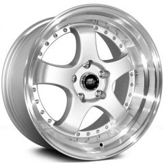 17x9 MST MT07 Silver w/ Machined Lip  5x4.5/114.3 20mm