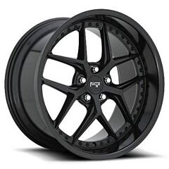 Staggered Full Set: Niche Vice Satin Black w/ Gloss Black Lip M226
