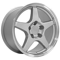 Staggered Full Set: OE Replica Corvette ZR1 CV01 Silver w/ Machined Lip