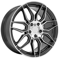 Staggered Full Set: OE Replica Corvette C8 CV03 Gunmetal Machined