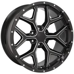 22x9 OE Replica Chevrolet Silverado CV98 Gloss Black Milled 6x5.5/139.7 24mm