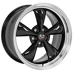 Staggered Full Set: OE Replica Ford Mustang Bullitt FR01 Gloss Black w/ Machined Lip