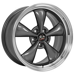 Staggered Full Set: OE Replica Ford Mustang Bullitt FR01 Gunmetal w/ Machined Lip