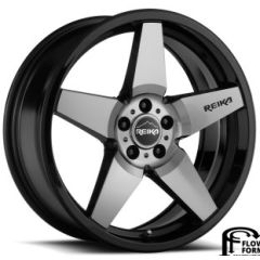 (Clearance - No Returns) 17x7 Reika R15 Seeker Gloss Black Machine Face (Flow Formed) 5x100 15mm