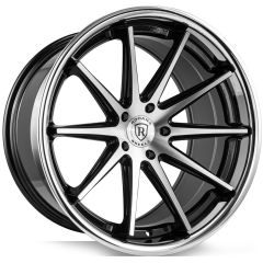 19x8.5 Rohana RFC10 Gloss Black Machined w/ Chrome Stainless Steel Lip (Flow Formed) 5x4.5/114.3 35mm