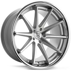 Staggered Full Set: Rohana RFC10 Silver Machined w/ Chrome Stainless Steel Lip (Flow Formed)