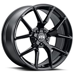 Staggered Full Set: RTR Tech 5 Mustang Gloss Black (Flow Formed)