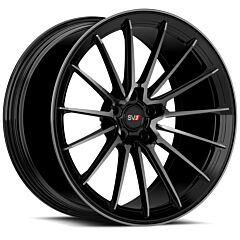 Staggered Full Set: Savini SV.1 R2 Gloss Black w/ Double Dark Tint (Fully Forged)