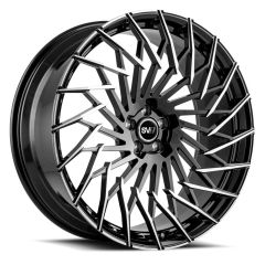 24x10 Savini SV.1 X5 Gloss Black Brushed Accent (Fully Forged) (6-Lug Right) (CUSTOM)