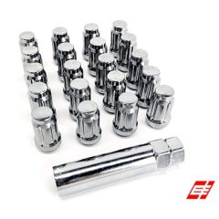 Chrome Spline Lug Nut Kit + Key