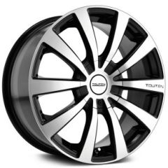 (Clearance - No Returns) 15x7 Touren TR3 Gloss Black Machined Face & Lip 4x100 4x4.5/114.3 40mm