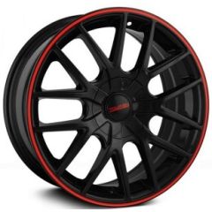 (Clearance - No Returns) 17x7.5 Touren TR60 Gloss Black w/ Red Ring 5x100 5x4.5/114.3 42mm