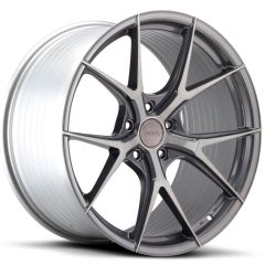 19x8.5 Varro VD38X Gloss Titanium w/ Brushed Face (Spin Forged) (CUSTOM)