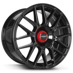 17x8 Versus VS22 Gloss Black w/ Red Cap 5x100 5x4.5/114.3 35mm