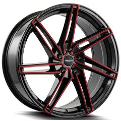 18x8.5 Versus VS88 Gloss Black w/ Red Face 5x4.5/114.3 40mm