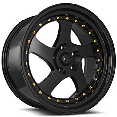 Staggered Full Set: Vors VR2 Gloss Black w/ Gold Rivets