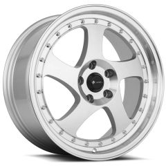 (Black Friday Sale) 18x8 Vors VR2 Silver Machined w/ Chrome Rivets 5x120 35mm (CUSTOM)