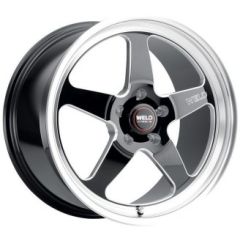 15x7 Weld Performance Ventura S104 Gloss Black Milled Machined (Rotary Formed) 5x4.75/120.7 0mm