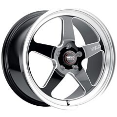 Staggered Full Set: Weld Performance Ventura S104 Gloss Black Milled Machined (Rotary Form)