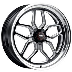 Staggered Full Set: Weld Performance Laguna S107 Gloss Black Milled Machined (Rotary Formed)