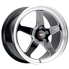 Staggered Full Set: Weld Performance Ventura Drag S155 Gloss Black Milled Machined (Rotary Form)