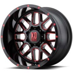 (Clearance - No Returns) 18x9 XD Series XD820 Grenade Satin Black w/ Red Accents 5x5/127 -12mm