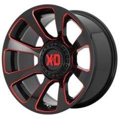 (Clearance - No Returns) 20x10 XD Series XD854 Reactor Gloss Black Milled w/ Red Tint 5x5/127 5x5.5/139.7 -18mm