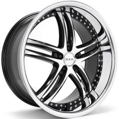 20x8.5 XIX X15 Gloss Black Machined w/ Chrome Stainless Steel Lip 5x4.5/114.3 40mm