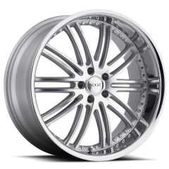 Staggered Full Set: XIX X23 Silver w/ Machined Face (Chrome Stainless Steel Lip)