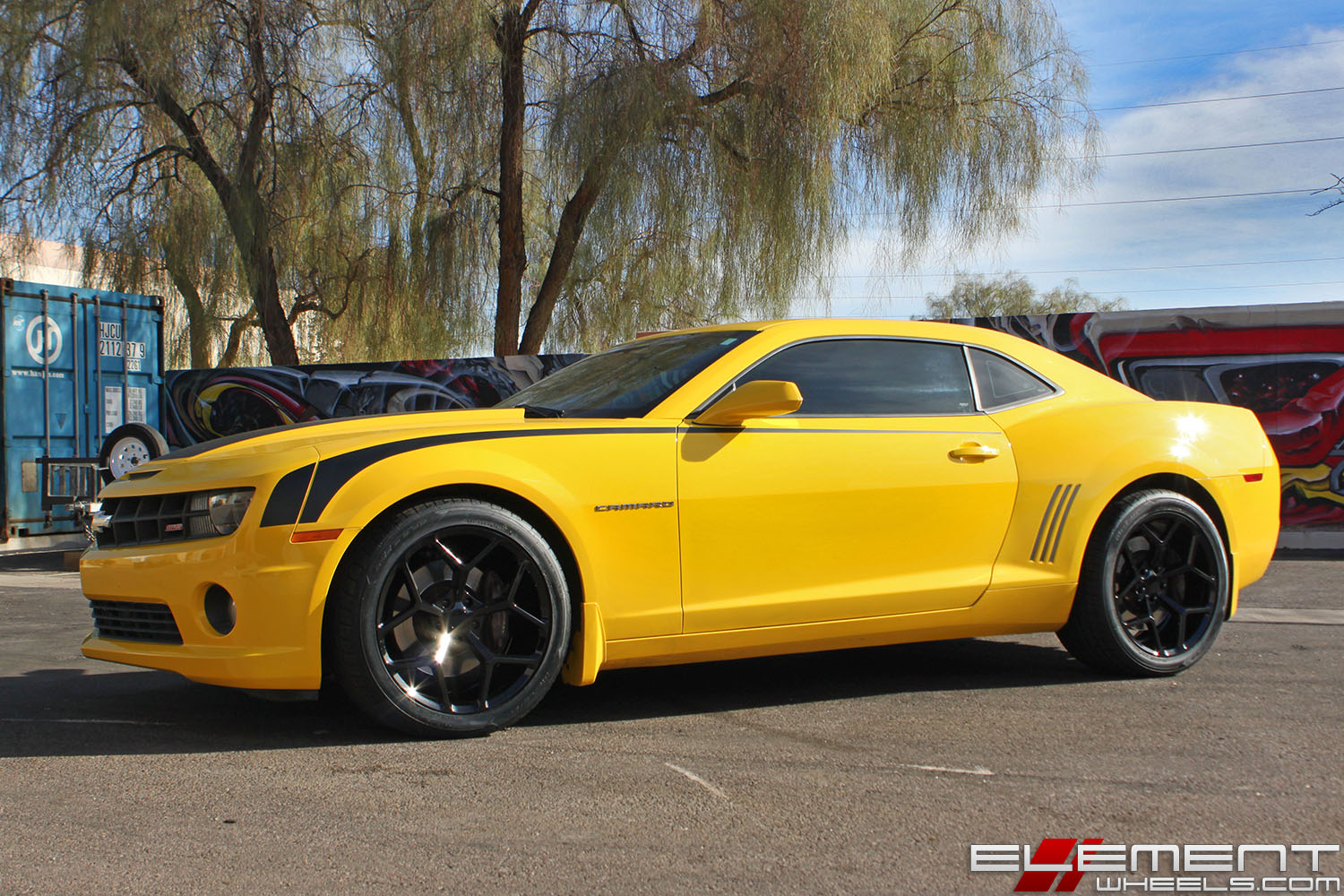 Yellow Camaro Black Rims