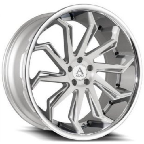 Category AZAD AZ1101 Brushed Silver w/ Chrome Stainless Steel Lip image