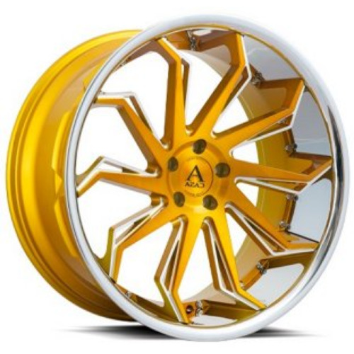 Category AZAD AZ1101 Brushed Gold w/ Chrome Stainless Steel Lip image