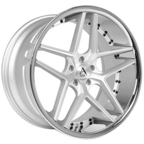 Category AZAD AZ1029 Silver Brushed w/ Chrome Stainless Steel Lip image