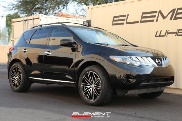 20 inch Curva Concepts CFF50 Gloss Black Machined on a 2009 Nissan Murano