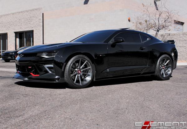 20 inch Staggered Variant Argon Brushed Titanium (Rotary Forged) on a 2017 Chevy Camaro SS w/ Specs
