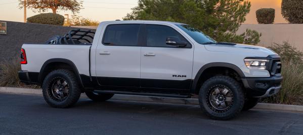 20 inch Fuel Off-Road Podium Anthracite w/ Black Lip D619 on a 2019 Ram 1500 Rebel 4WD