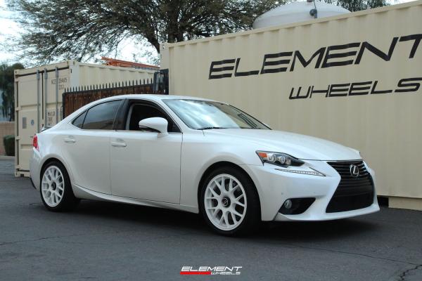 18 inch Fifteen52 Apex Rally White on a 2014 Lexus IS350