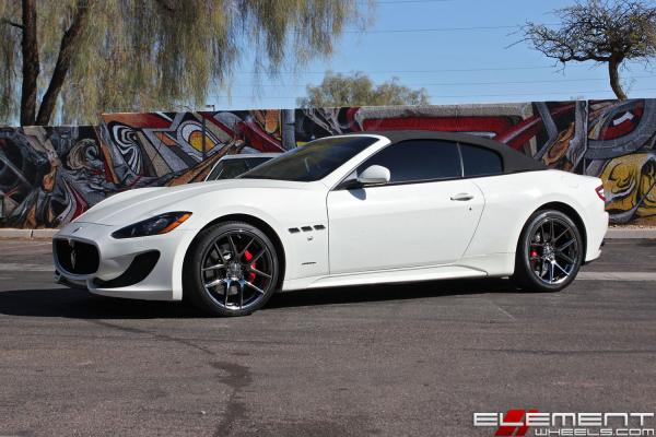 20 inch Staggered Ace Alloy AFF02 Black Chrome on a 2017 Maserati Gran Turismo Sport w/ Specs