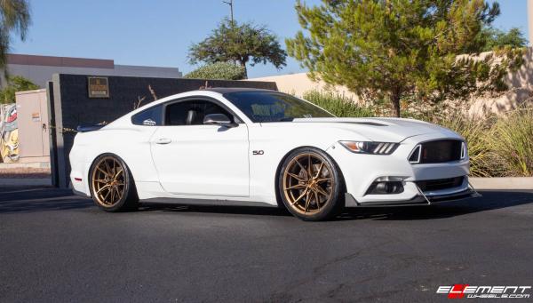 Staggered 20 Inch Rohana RFX13 in Brushed Bronze on a 2015 Ford Mustang GT 5.0