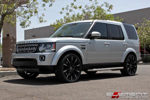 22x9 Lexani CSS-15 Gloss Black w/ Machined tips on a 2015 Land Rover w/ Specs