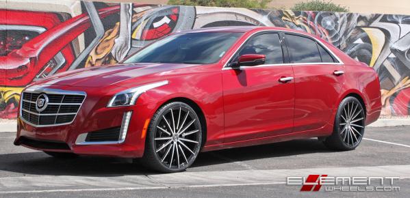 20 in staggered Lexani Pefasus Gloss Black/Machined on a 2014 Cadillac CTS Sedan w/ Specs