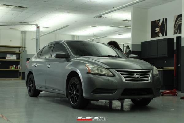 16 Inch NS NS1805 in Matte Black on 2015 Nissan Sentra