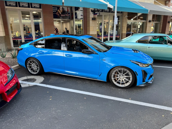 Staggered 19 inch Variant Aure in Fully Polished on a 2022 Cadillac CT5-V Blackwing