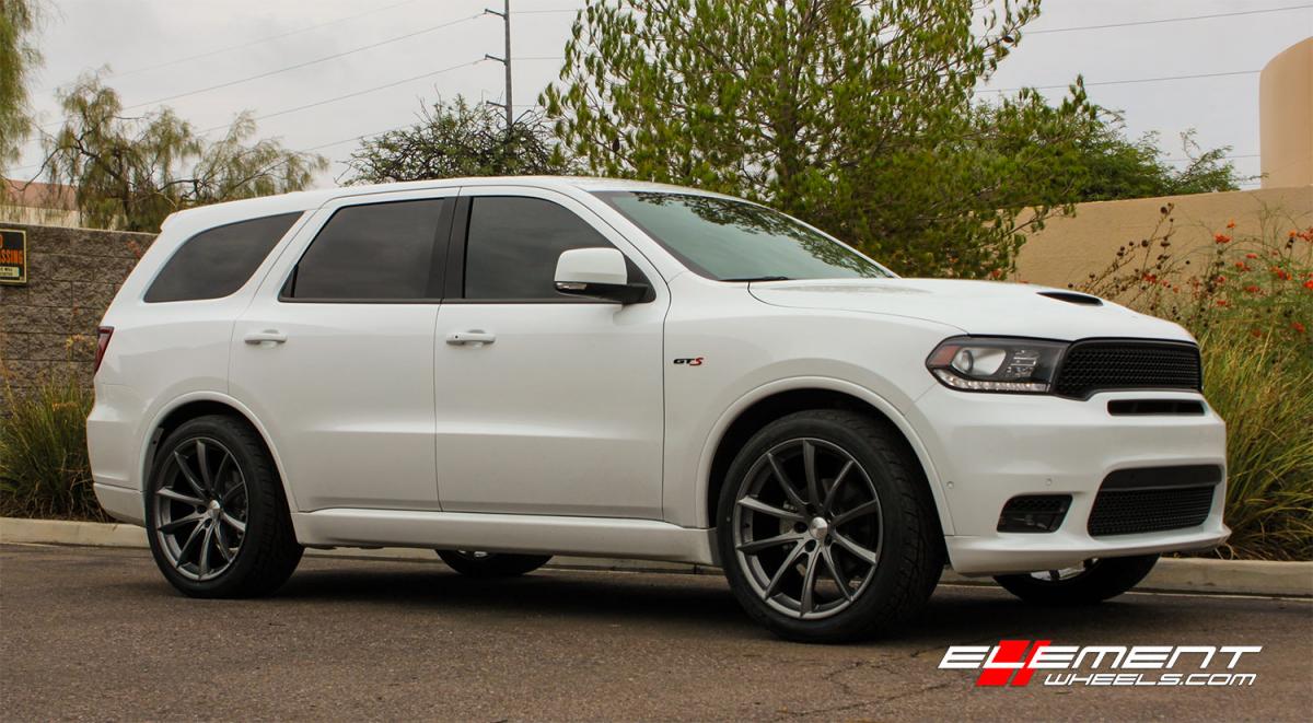 22 inch Ace Convex Powder-coated gloss gunmetal on 2017 Durango