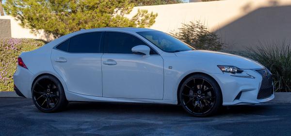 20 inch Staggered Niche Misano Gloss Black M119 on a 2014 Lexus IS350 RWD