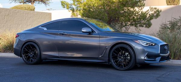 20 inch Staggered Variant Radon Gloss Piano Black on a 2018 Infiniti Q60 Base AWD