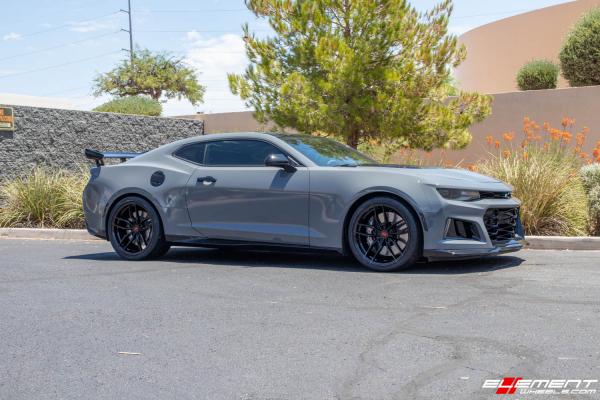 Staggered 20 Inch Variant Krypton in Gloss Black on a 2019 Chevrolet Camaro ZL1 1LE